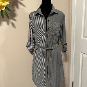 Love Notes Monochrome Striped Dress